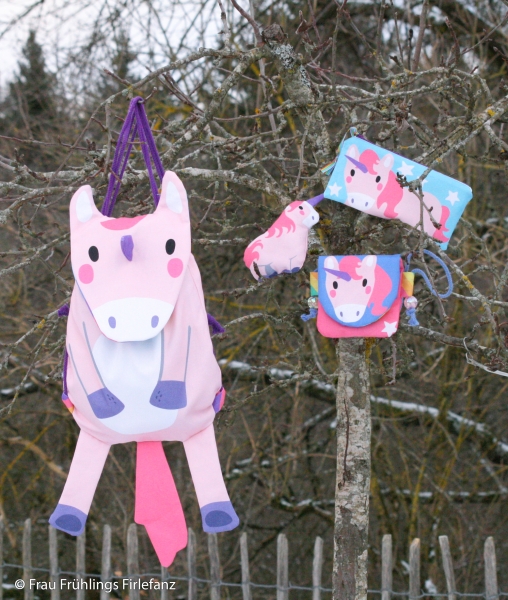"Einhorn" Komplett Set Tierbeutel aus Canvas von Käselotti